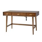 Erich Walnut Mid-Century Modern Computer Desk with Cable Management 6 Erich Walnut Mid-Century Modern Computer Desk with Cable Management