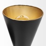 Eris II 7.3x12.6 Black Metal w/Gold Accent Double-Cone Wall Sconce