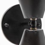 Eris II 7.3x12.6 Black Metal w/Gold Accent Double-Cone Wall Sconce