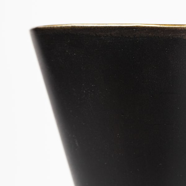 Eris II 7.3x12.6 Black Metal wGold Accent Double Cone Wall Sconce 5