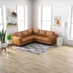 Tan Leather Corner Sofa with Plush Cushions and Spacious Seating 5 Tan Leather Corner Sofa with Plush Cushions and Spacious Seating