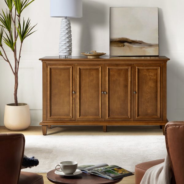 Erwin Walnut Sideboard with Wine Storage Cutlery Tray and Pilasters 1
