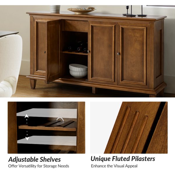 Erwin Walnut Sideboard with Wine Storage Cutlery Tray and Pilasters 2