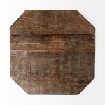 Esagono Octagonal Gold Metal-Clad Reclaimed Wood End/Side Table w/ Storage