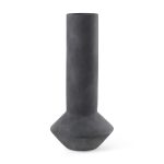 Esme 7.1L x 7.1W x 15.0H Dark Gray Ceramic Vase