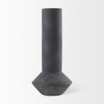 Esme 7.1L x 7.1W x 15.0H Dark Gray Ceramic Vase