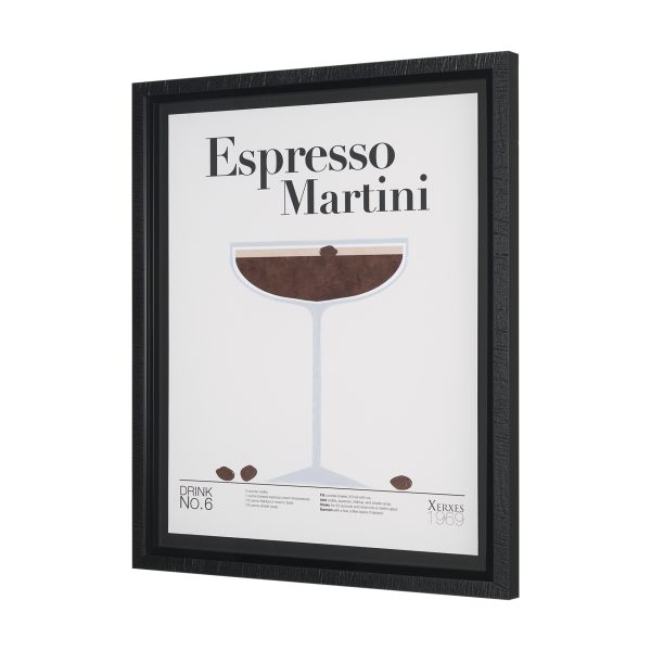 Espresso Martini by Mercana Studio a Hand Embelished Textured Framed Art Print Matted under Glass 1