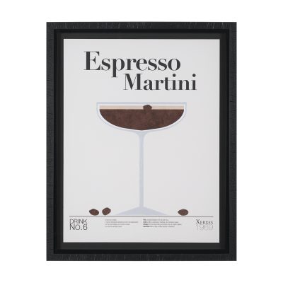 Espresso Martini by Mercana Studio a Hand Embelished Textured Framed Art Print Matted under Glass