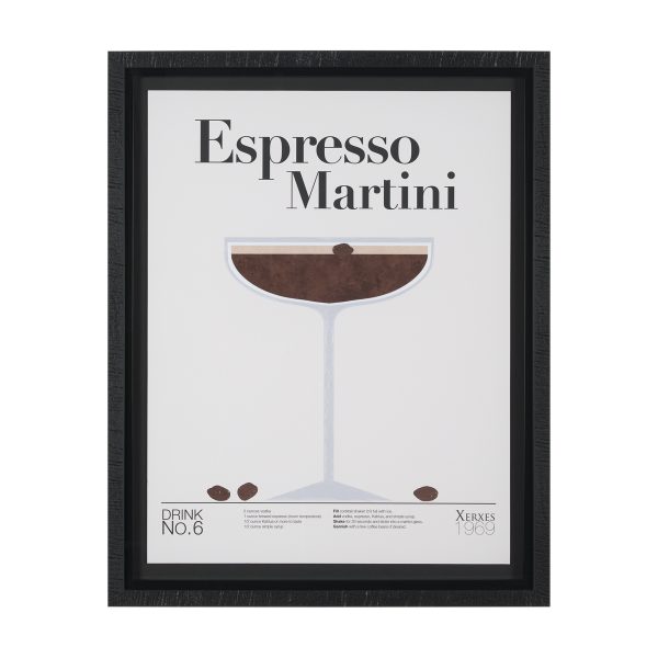 Espresso Martini by Mercana Studio a Hand Embelished Textured Framed Art Print Matted under Glass