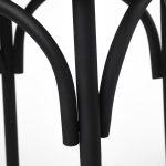 Etienne 26.25" Seat Height Black Wood Seat Black Metal Base Stool