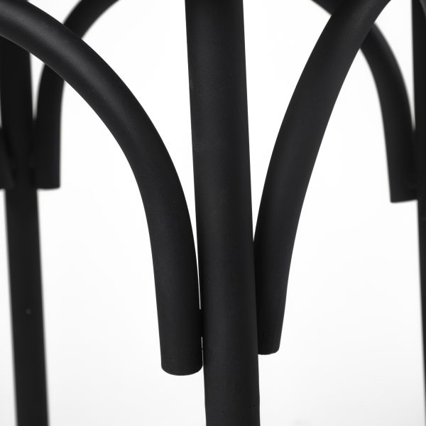 Etienne 26.25 Seat Height Black Wood Seat Black Metal Base Stool 10