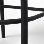 Etienne 26.25" Seat Height Black Wood Seat Black Metal Base Stool