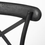 Etienne 26.25" Seat Height Black Wood Seat Black Metal Base Stool
