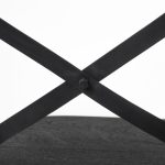 Etienne 26.25" Seat Height Black Wood Seat Black Metal Base Stool