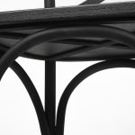 Etienne 26.25" Seat Height Black Wood Seat Black Metal Base Stool