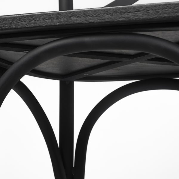 Etienne 26.25 Seat Height Black Wood Seat Black Metal Base Stool 9