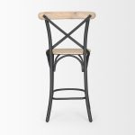 Etienne Light Brown Wood w/ Iron Metal Counter Stool