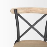 Etienne Light Brown Wood w/ Iron Metal Counter Stool