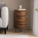 Etta Gray 3 Drawer Metal Leg Side Table 6 Etta Gray 3 Drawer Metal Leg Side Table