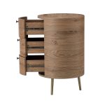 Etta Gray 3-Drawer Metal Leg Side Table End Table
