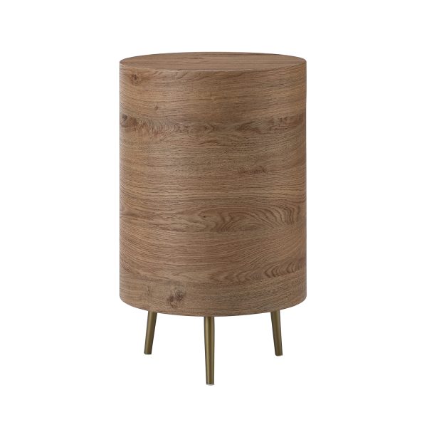Etta Gray 3 Drawer Metal Leg Side Table End Table 3