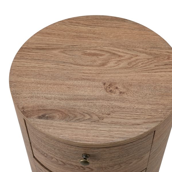 Etta Gray 3 Drawer Metal Leg Side Table End Table 4