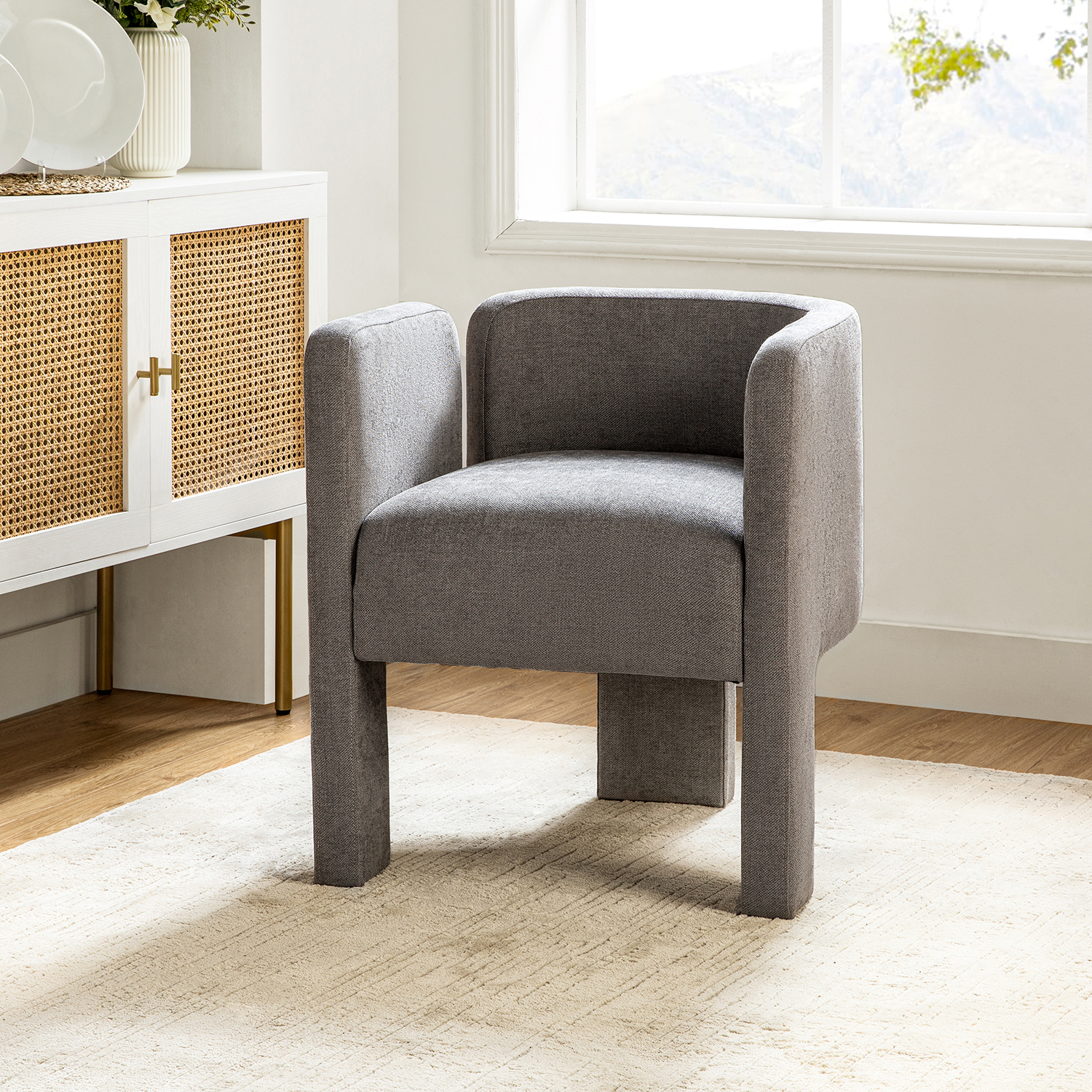 Eugen Grey Cutout Modern Dining Chair 1 Eugen Grey Cutout Modern Dining Chair