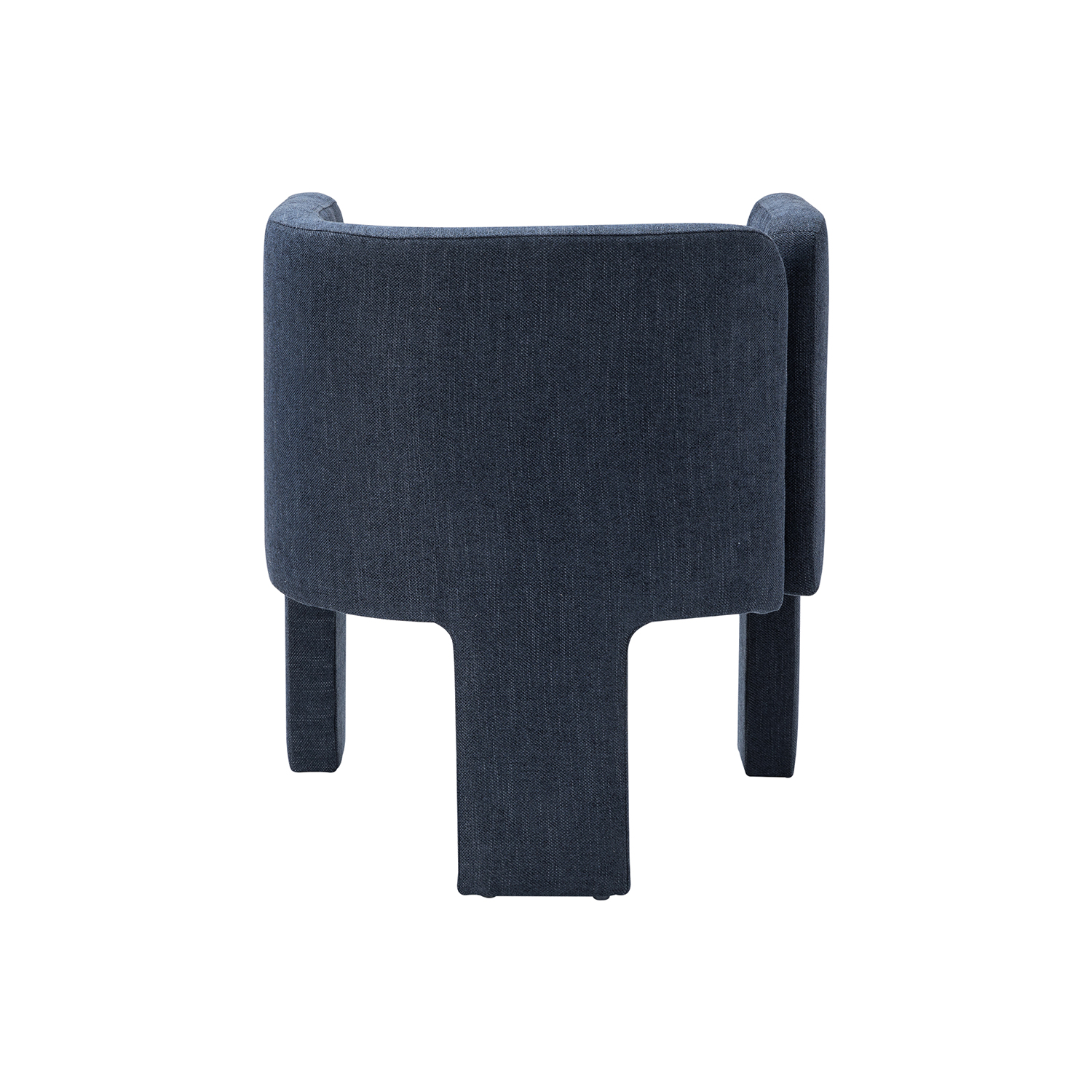 Eugen Navy Modern Cutout Linen Dining Chair 5 Eugen Navy Modern Cutout Linen Dining Chair - Image 5