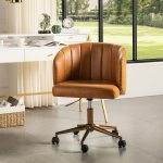 Eugene Camel Vegan Leather Channel Back Office Chair 6 Eugene Camel Vegan Leather Channel Back Office Chair