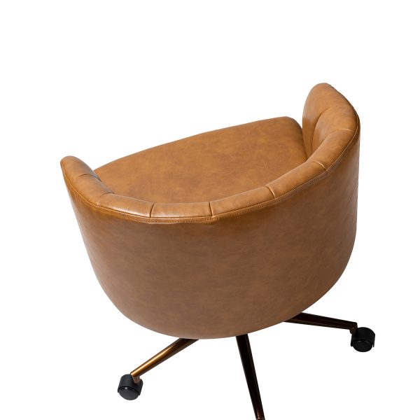 Eugene Camel Vegan Leather Channel Back Office Chair 4