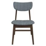 Grey Fabric Mid-Century Dining Chairs with Wood Legs (Set of 2) 6 Grey Fabric Mid-Century Dining Chairs with Wood Legs (Set of 2)