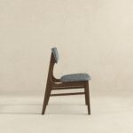 Grey Fabric Mid-Century Dining Chairs with Wood Legs (Set of 2) 9 Grey Fabric Mid-Century Dining Chairs with Wood Legs (Set of 2)