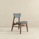 Grey Fabric Mid-Century Dining Chairs with Wood Legs (Set of 2) 8 Grey Fabric Mid-Century Dining Chairs with Wood Legs (Set of 2)