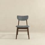Grey Fabric Mid-Century Dining Chairs with Wood Legs (Set of 2) 7 Grey Fabric Mid-Century Dining Chairs with Wood Legs (Set of 2)