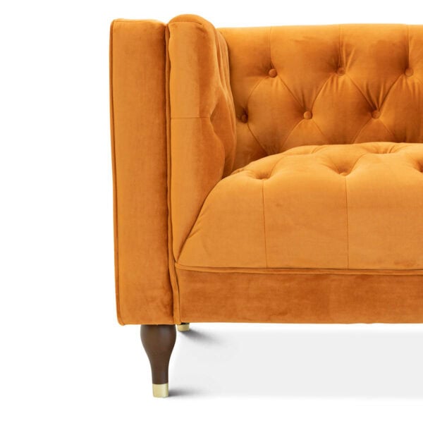 EvelynBurntOrangeVelvetLoungeChair 5