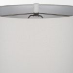 Everly 15.0L x 15.0W x 27.5H White Cement W/Beige Shade Table Lamp