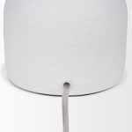 Everly 15.0L x 15.0W x 27.5H White Cement W/Beige Shade Table Lamp