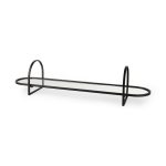 Evianna 30L x 7W x 7H Mirrored W/Black Metal Frame Tray