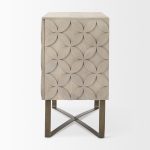 Excelsior 36.0L x 18.0W x 32.5H Light Brown Wood Gold Iron Base Accent Cabinet