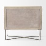 Excelsior 36.0L x 18.0W x 32.5H Light Brown Wood Gold Iron Base Accent Cabinet