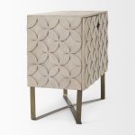 Excelsior 36.0L x 18.0W x 32.5H Light Brown Wood Gold Iron Base Accent Cabinet