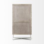 Excelsior II 68.1" H Light Brown Wood Gold Iron Base Storage Cabinet