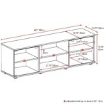 Contemporary Brown TV Stand with Glass Doors, Urban Maple Finish