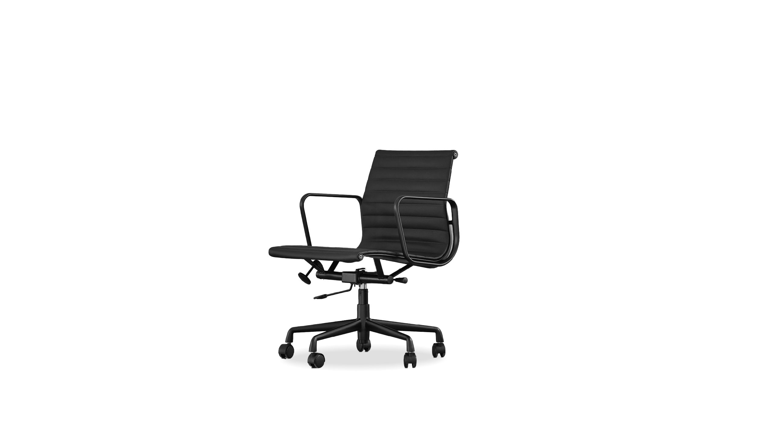 FALCON Black Leather Office Chair Powder Coated Black Frame 1 FALCON Black Leather Office Chair Powder Coated Black Frame