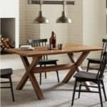 Rustic Solid Wood Farmhouse Walnut Trestle Dining Table 6 Rustic Solid Wood Farmhouse Walnut Trestle Dining Table