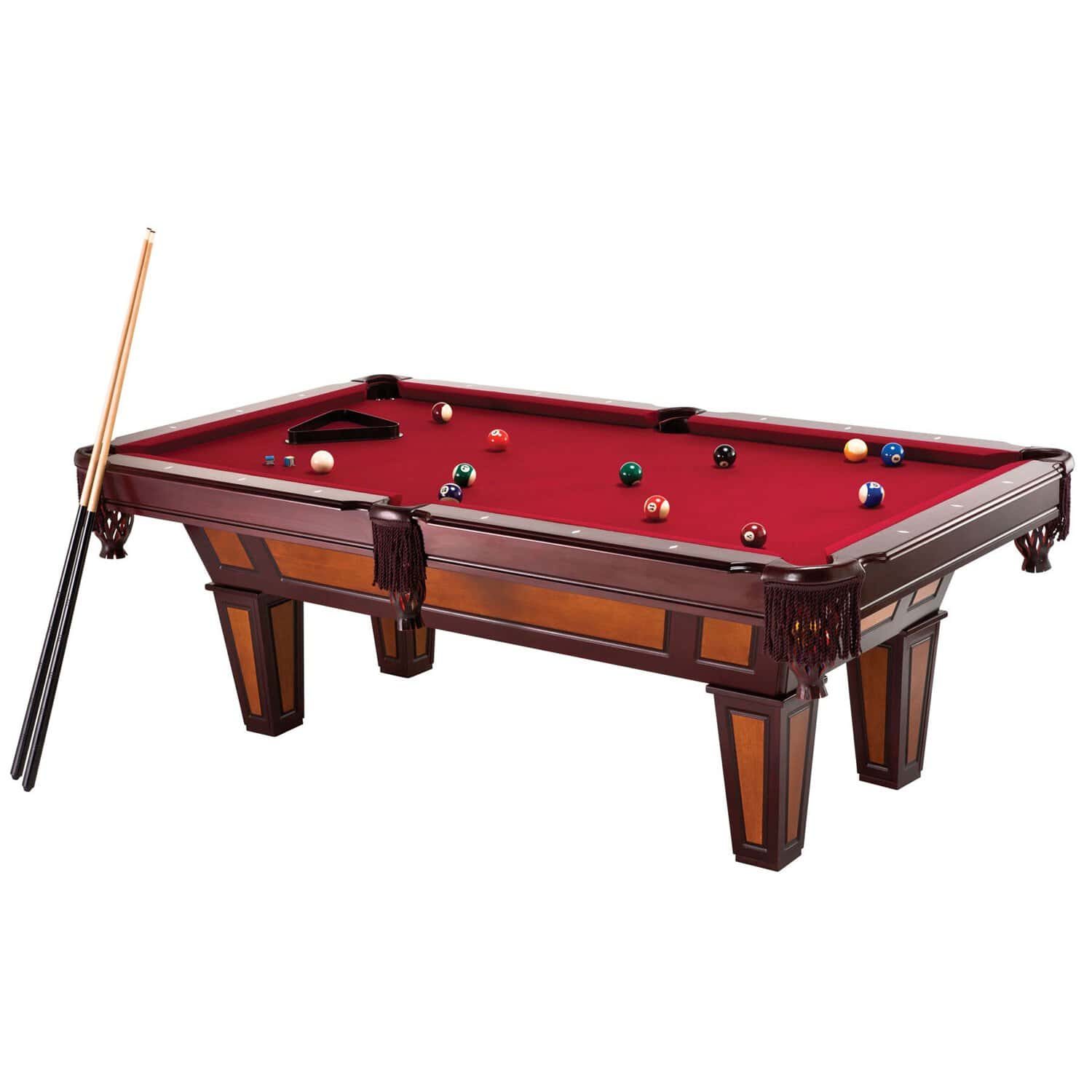 7 Ft Pool Table Burgundy Wool Top Fringe Pockets 1 7 Ft Pool Table Burgundy Wool Top Fringe Pockets