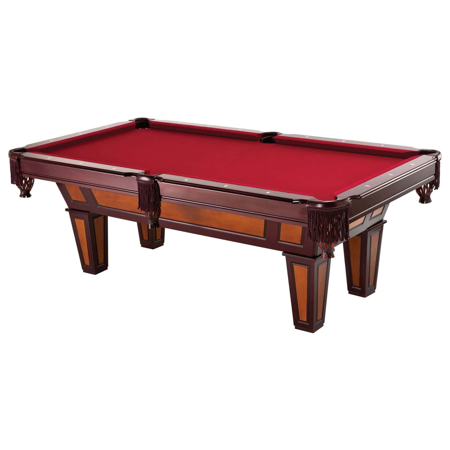 7 Ft Pool Table Burgundy Wool Top Fringe Pockets 3 7 Ft Pool Table Burgundy Wool Top Fringe Pockets - Image 3