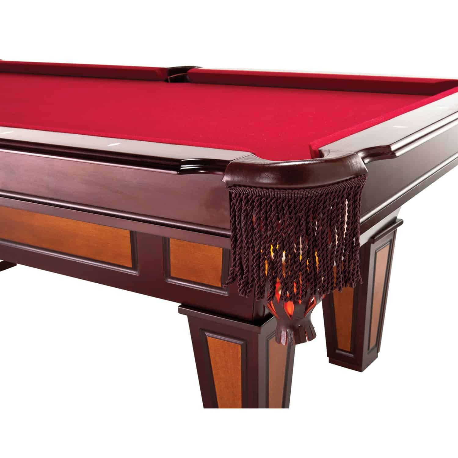 7 Ft Pool Table Burgundy Wool Top Fringe Pockets 4 7 Ft Pool Table Burgundy Wool Top Fringe Pockets - Image 4