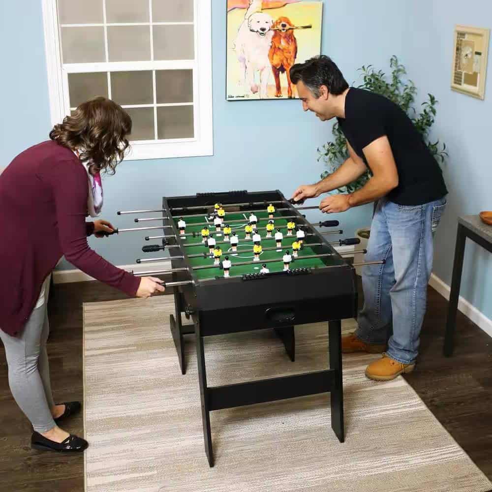 Black Foldable Space Saving 48-Inch Foosball Table with Accessories 3 Black Foldable Space Saving 48-Inch Foosball Table with Accessories - Image 3