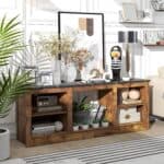 Modern Marble-Style 58-Inch TV Stand with Open Storage